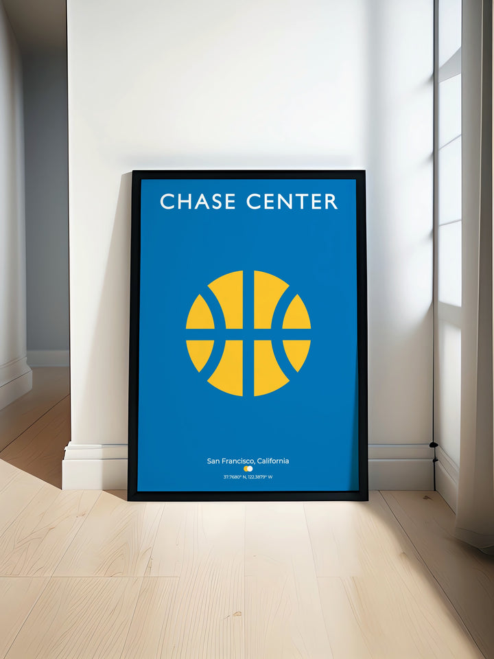 Chase Center Art Print featuring the iconic home of the Golden State Warriors perfect for adding a vibrant sports touch to any room from living spaces to dorms ideal for basketball fans and lovers of San Francisco decor and California inspired art.