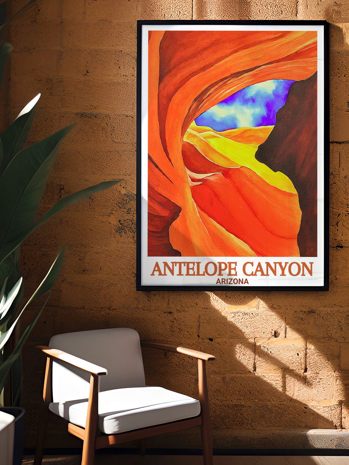 Antelope Canyon art ideal for those who love Arizona travel prints and want to bring a piece of the canyons magic into their homes a stunning representation of natures artistry.