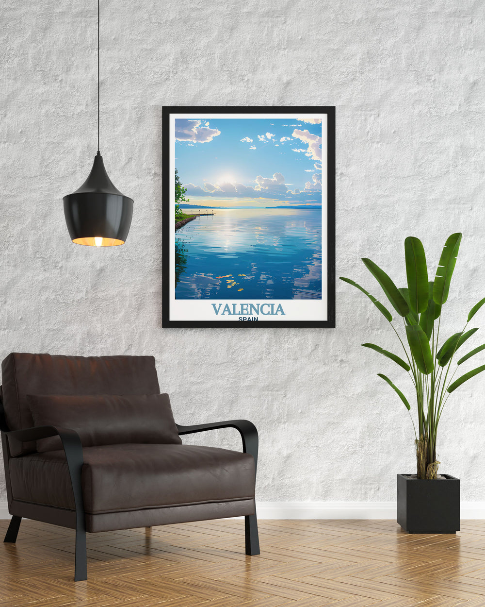 Celebrate the beauty of Spain with this Valencia travel poster, capturing both the citys iconic architecture and the serene landscapes of Albufera. This wall art is perfect for travel lovers or anyone seeking to add a sophisticated touch to their decor.