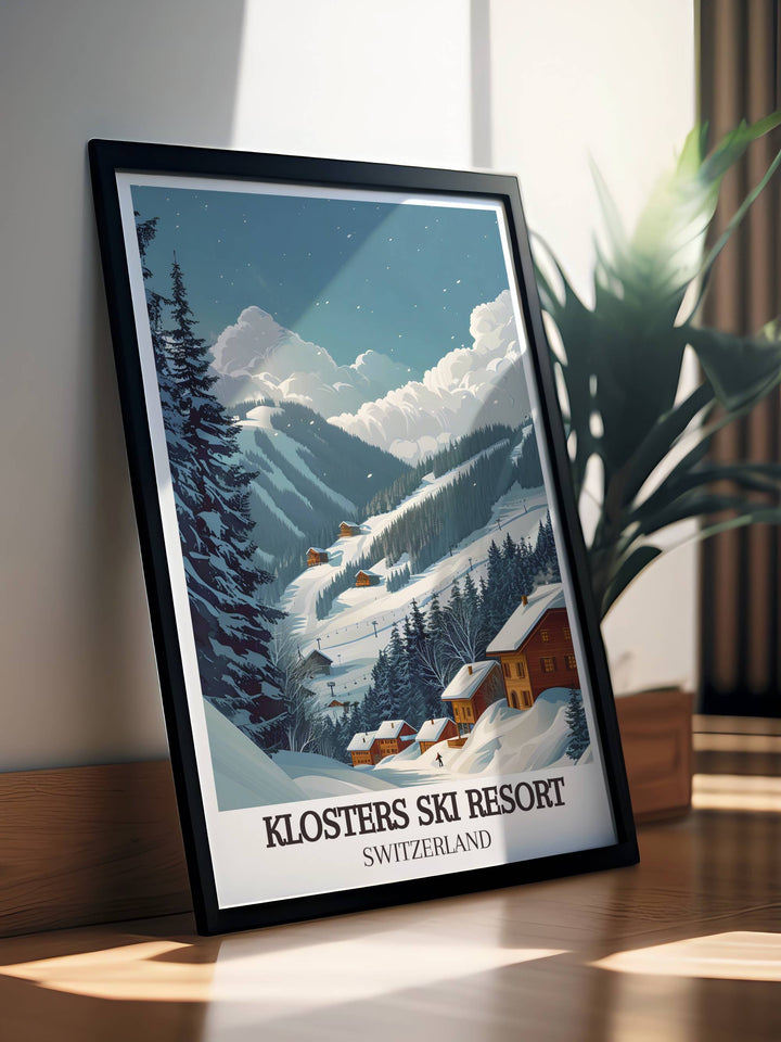 Transform your living space with our Davos Klosters Prints. Featuring classic Ski Resort Posters these prints highlight the picturesque landscapes and vibrant ski culture of Klosters Ski Resort. Ideal for creating a cozy and inviting atmosphere