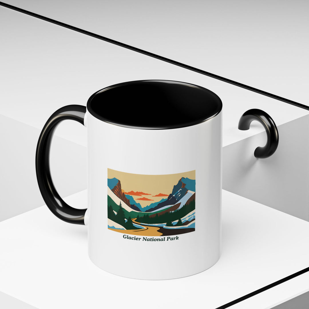 The Glacier National Park Mug is a ceramic mug featuring vibrant artwork inspired by the park’s stunning natural beauty. Dishwasher and microwave safe, it is ideal for personal use or gifting to outdoor and nature fans.