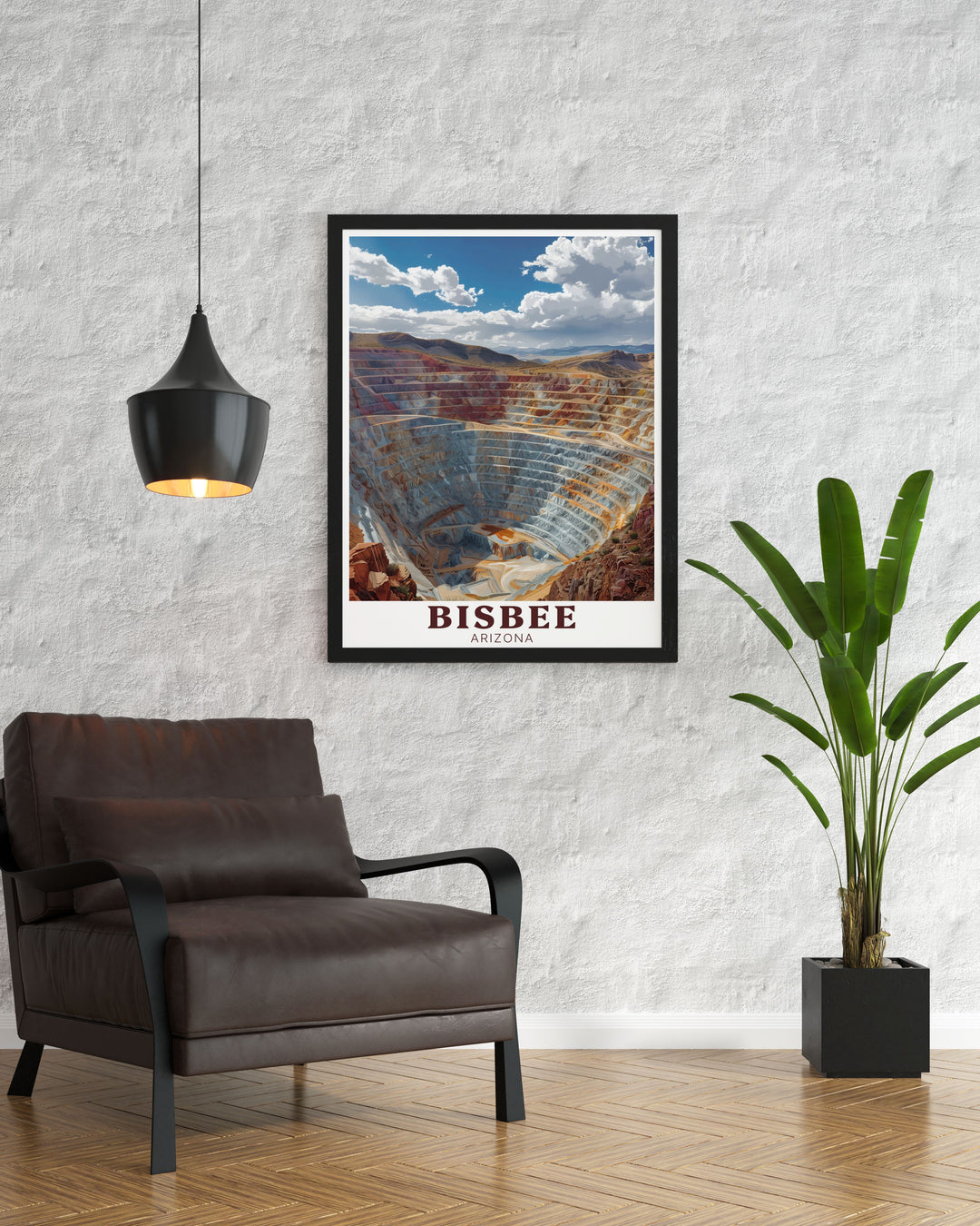 Elegant Lavendar Pits framed prints celebrating the rich history and beauty of Bisbee Arizona. These Arizona wall art pieces are perfect for home decor or as Arizona travel art gifts that reflect the beauty of the Southwest.