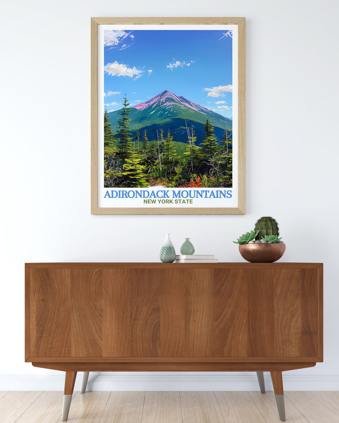 Mount Marcy prints offer an elegant portrayal of the Adirondack Mountains making them ideal for nature lovers looking to enhance their living spaces with New York inspired art