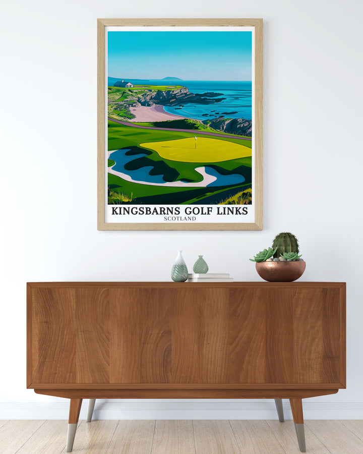 Beautiful Golfers Hall and North Sea stunning prints illustrating the scenic Scottish highlands and the North Sea with detailed artistic renderings ideal for creating a refined and elegant atmosphere in your home