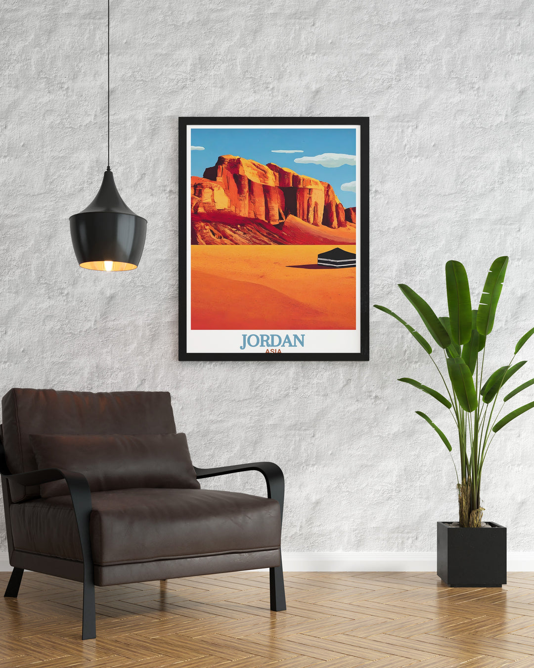 Featuring the dramatic desert landscape of Wadi Rum and the modern skyline of Amman, this Jordan art print is a perfect blend of nature and urban life. Ideal for anyone who loves adventure and Middle Eastern culture, this canvas art transforms any space.