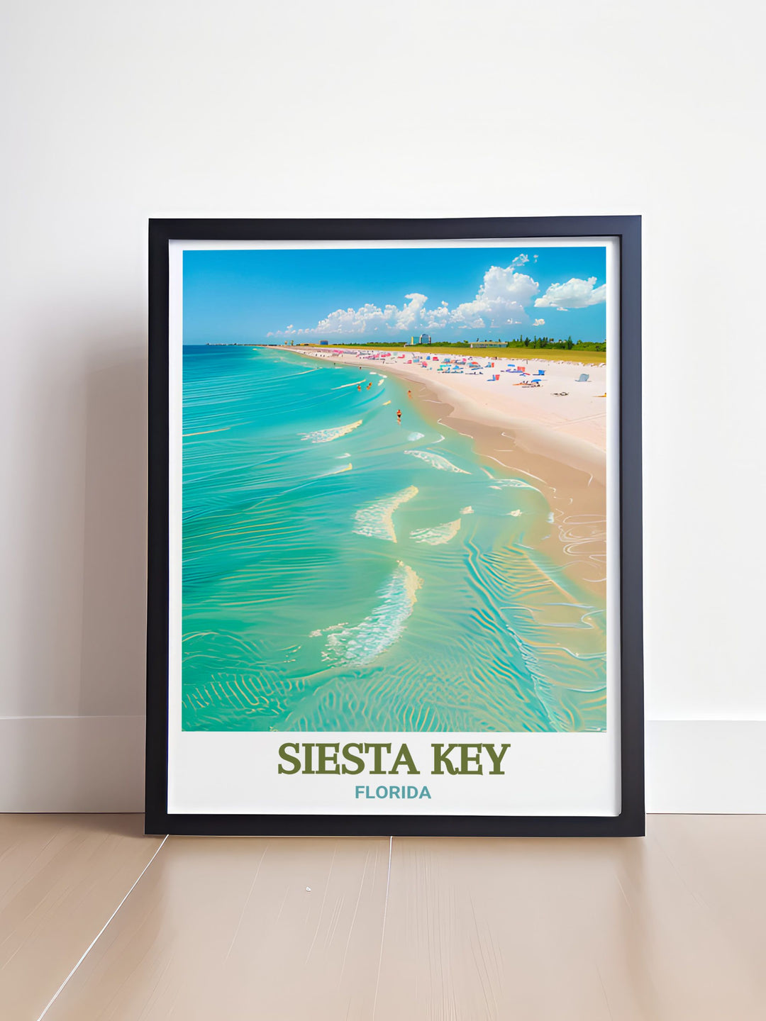 Sophisticated city print of Siesta Key featuring a detailed street map in black and white perfect for Siesta Beach modern decor and stunning living rooms.