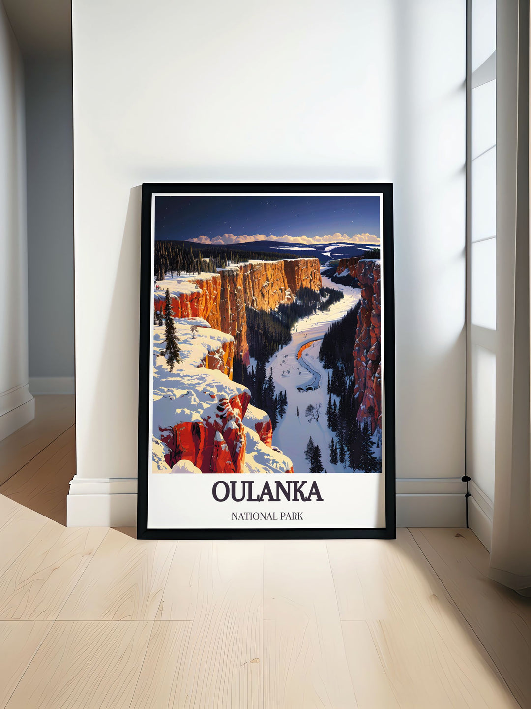 Finland Travel Print featuring Ristikallio Cliffs in Oulanka National Park capturing the vibrant colors and natural beauty of the cliffs perfect for nature enthusiasts and adventurers looking to bring a piece of Scandinavian wilderness into their home decor