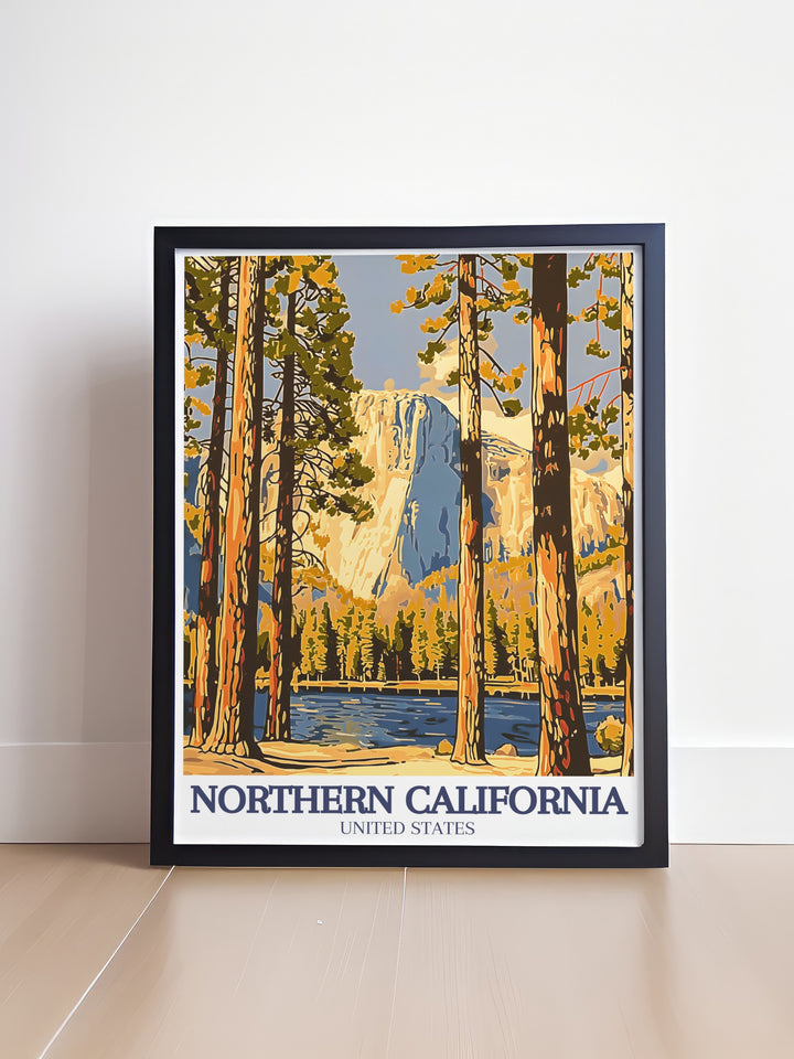 The Redwood Sequoia Vintage Poster highlights the timeless beauty of Californias redwood forests. The artwork combines a vintage style with modern detail, making it a unique addition to your travel art collection. Perfect for those who appreciate Californias natural history.