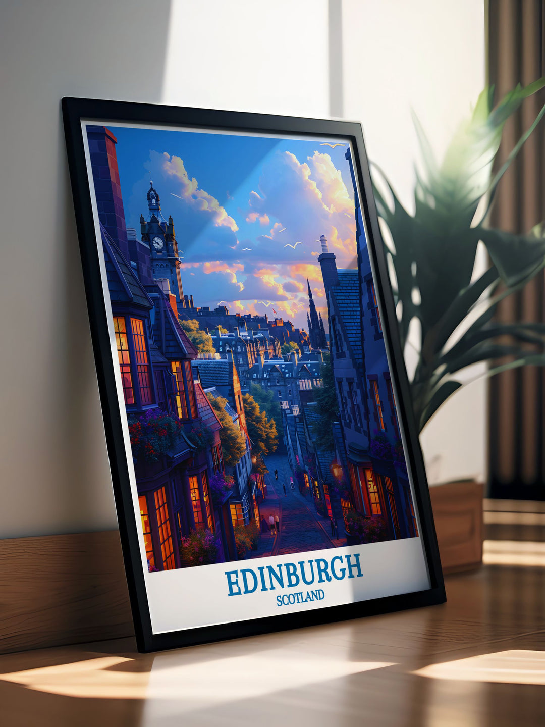 Vintage poster of Edinburghs Royal Mile, reflecting the unique character and historical depth of this iconic street.