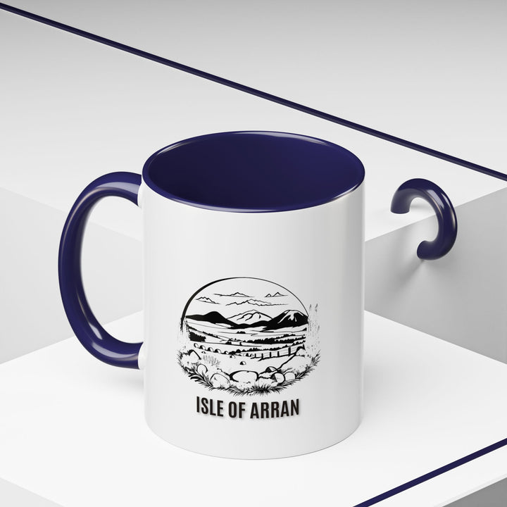 This Isle of Arran ceramic mug highlights the island's scenic charm with intricate designs. Dishwasher and microwave safe, it is ideal for coffee lovers and travel enthusiasts seeking a meaningful keepsake.