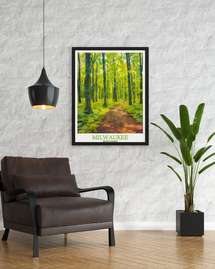 Unique Kettle Moraine State Forest wall art print capturing serene forest landscapes and calming natural scenes perfect for adding a touch of nature to your decor