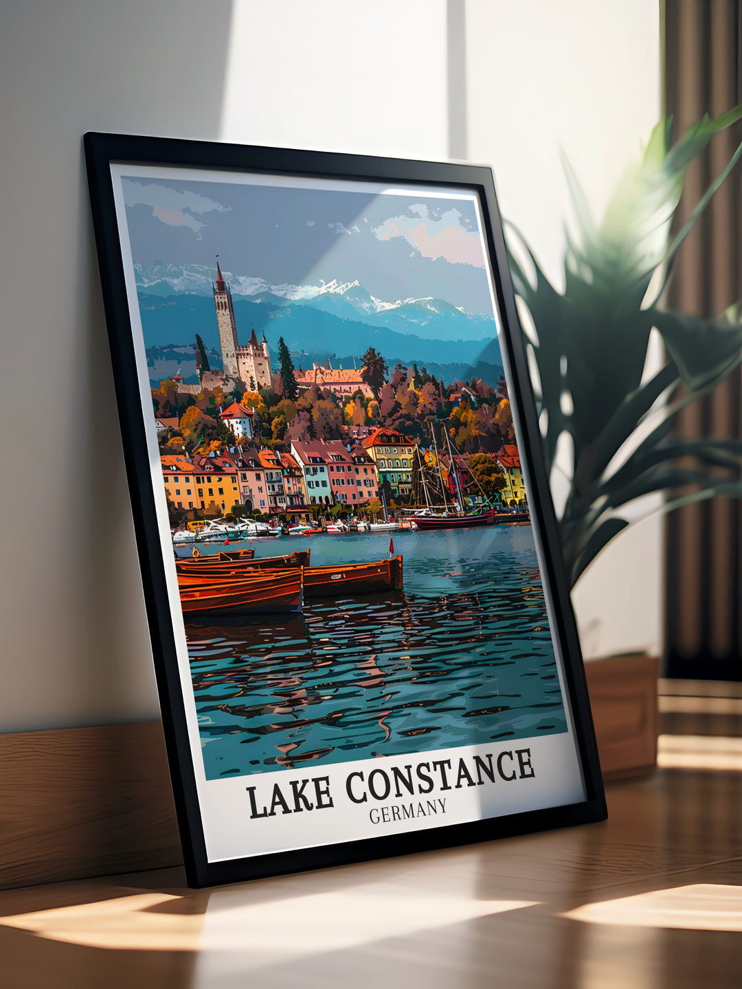 Lake Constance travel posters capturing the stunning views of Meersburg Harbour and The Alps. Perfect for adding European elegance to any decor, this travel wall art brings the serene landscapes and vibrant scenery of Lake Constance into your home. Each piece is meticulously crafted to reflect the regions natural beauty.