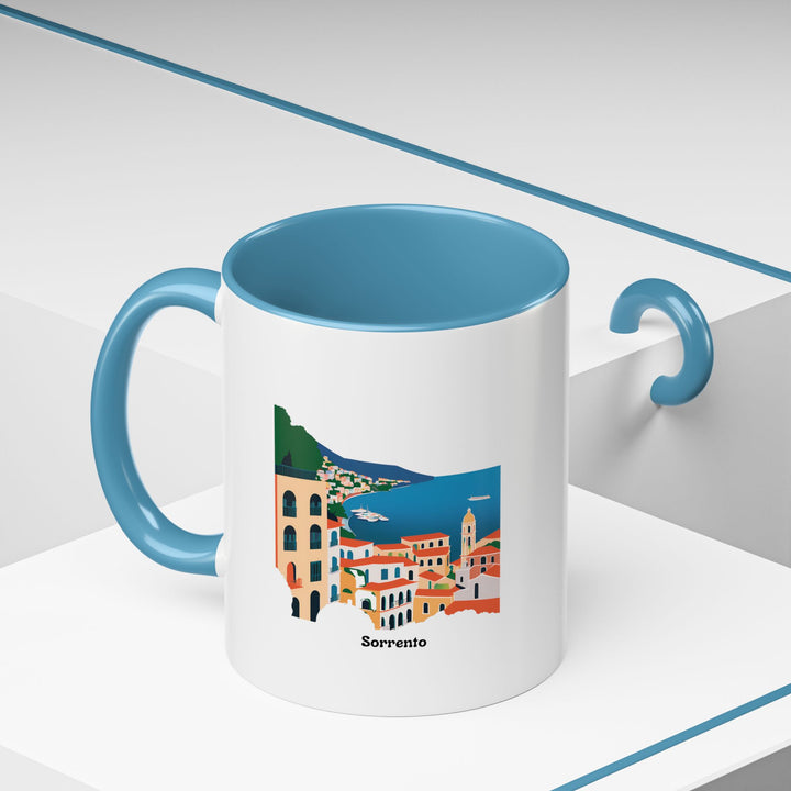 The Sorrento Italy Mug combines vibrant Italian design with everyday usability. Crafted from durable ceramic, it celebrates the Amalfi Coast's beauty and offers a practical, dishwasher-safe option for coffee or tea enthusiasts.