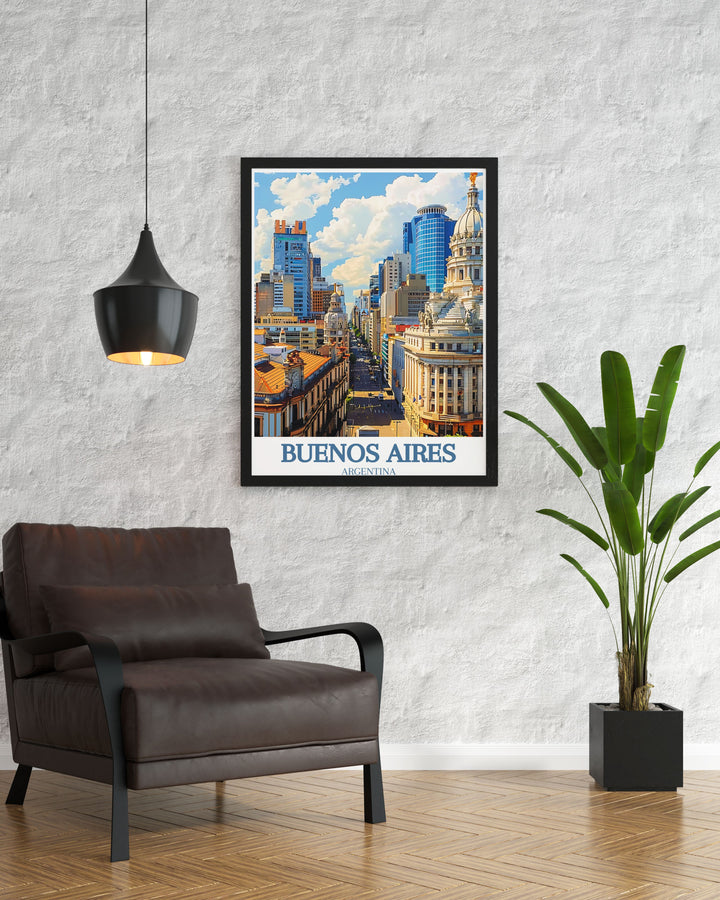 Captivating digital download of Buenos Aires, showcasing the Plaza de Mayo and the stately Casa Rosada, ideal for any art collection or as a memorable travel keepsake.