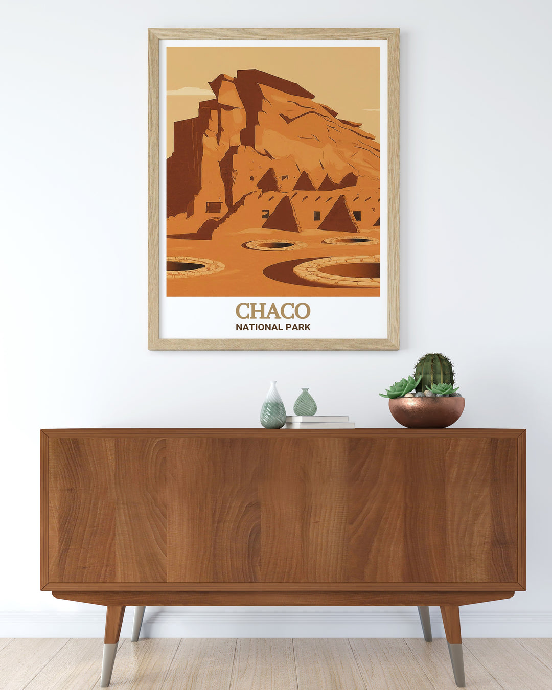 Elegant wall art of Chetro Ketl in Chaco National Park, Argentina, capturing the sites architectural grandeur and the natural beauty that surrounds it. A perfect choice for those who appreciate art with historical significance.