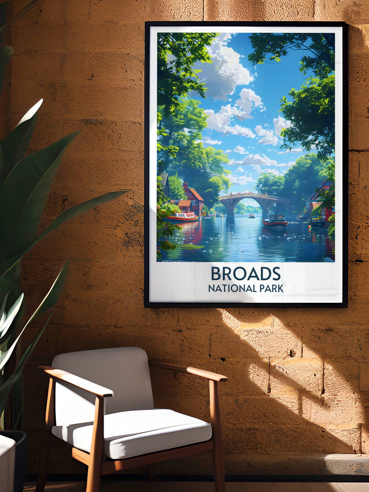 A Wroxham Bridge Digital Print is the perfect addition to your collection of national park art. This print captures the iconic bridge and the peaceful waterways of the Norfolk Broads, making it a great gift or decor piece.