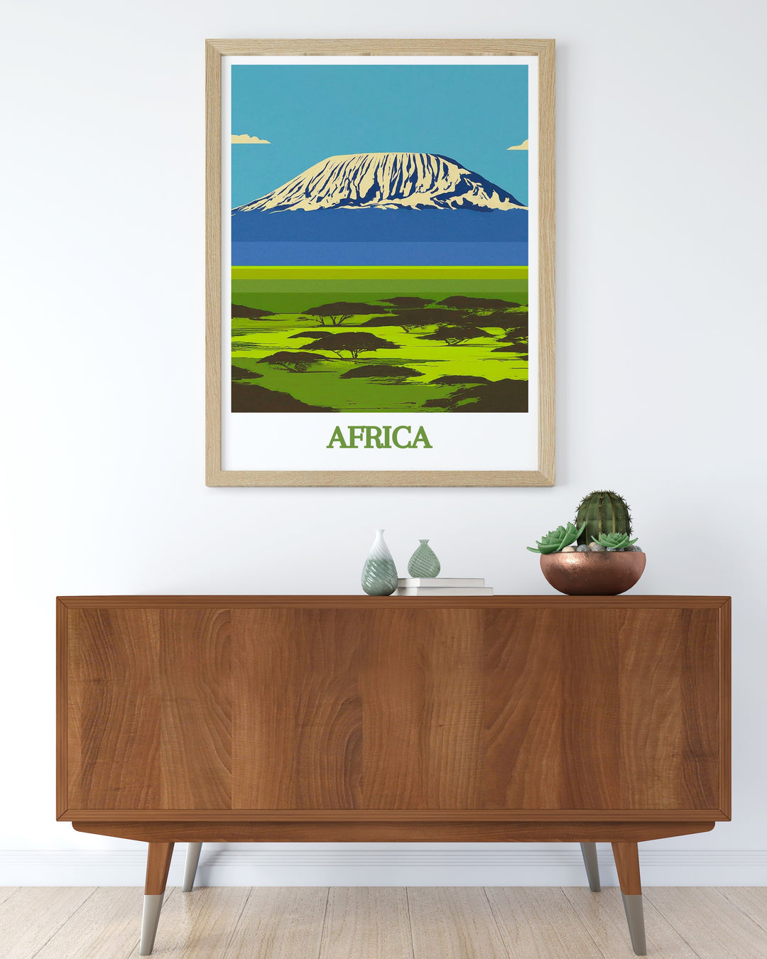 Mountain Gorilla Art print celebrating the incredible wildlife of Bwindi Forest alongside the towering presence of Mount Kilimanjaro bringing the wild beauty of Africa into your home