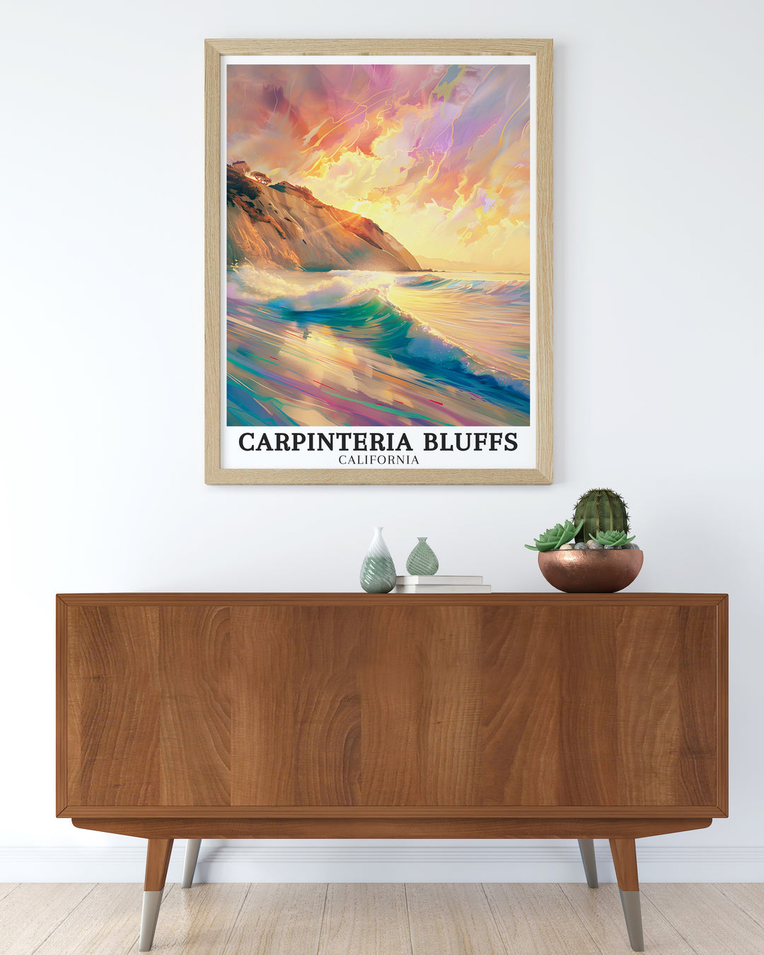 Bring the coastal charm of Carpinteria Bluffs Nature Preserve and Carpinteria State Beach into your home with this California art print a perfect way to showcase your love for California travel and nature while enhancing your living room or office decor