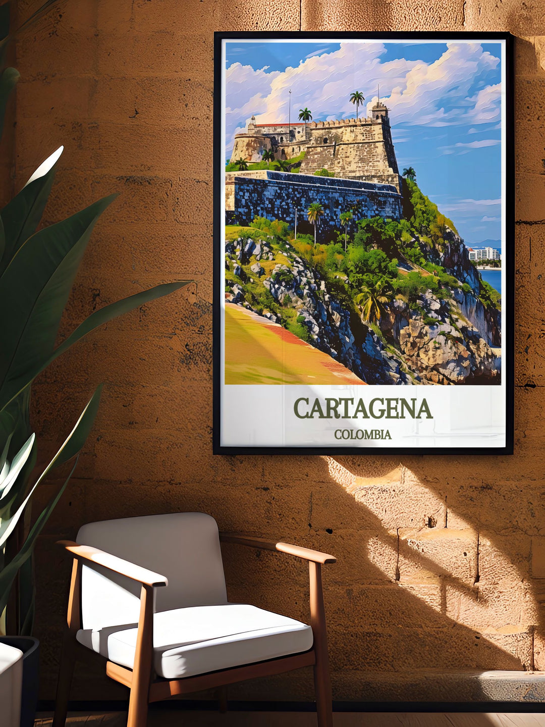 Experience the rich history of Cartagena with this detailed travel poster, highlighting the colonial buildings and cobblestone streets of its walled city. Perfect for those who appreciate cultural heritage and historic charm, this artwork adds a touch of elegance to your home decor.