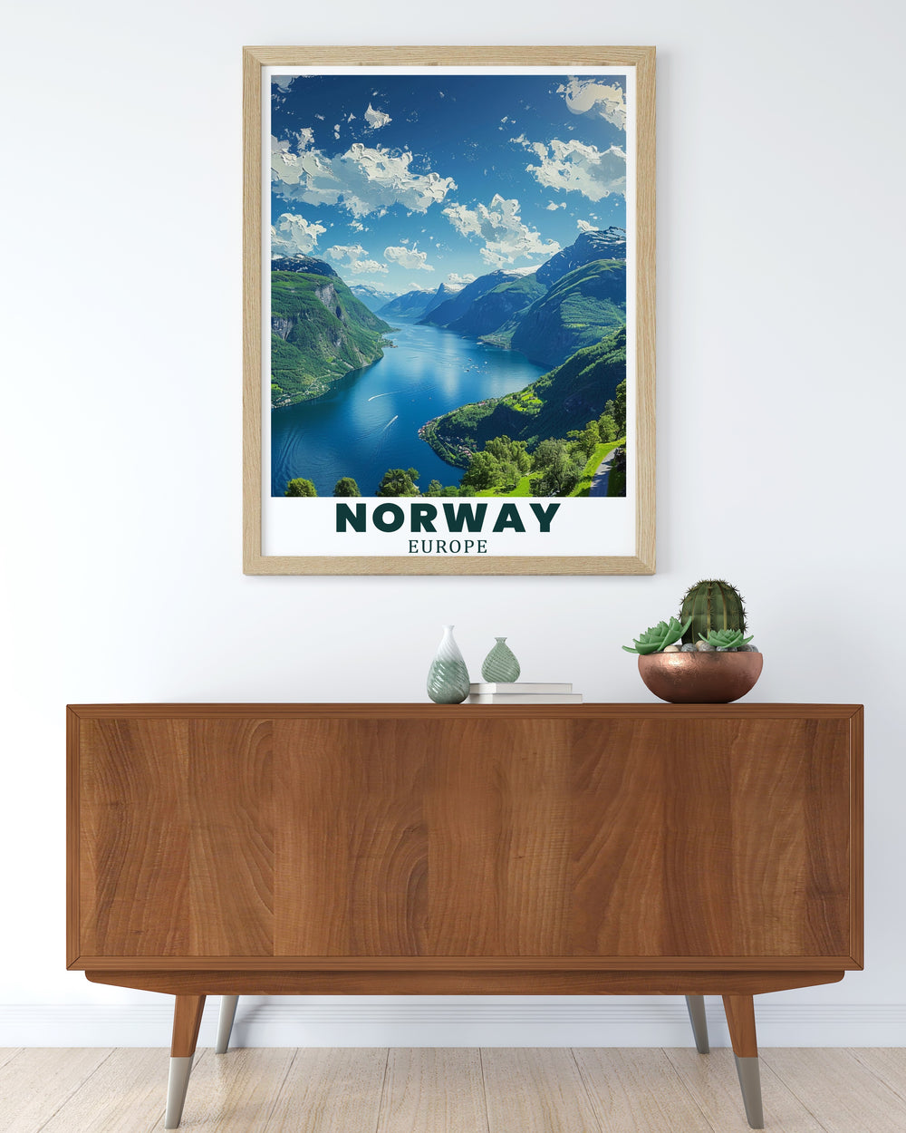 Norwegian artwork of Flekkefjord featuring beautiful scenery perfect for home decor and gifts paired with Bryggen Bergen modern prints and Geirangerfjord stunning wall decor