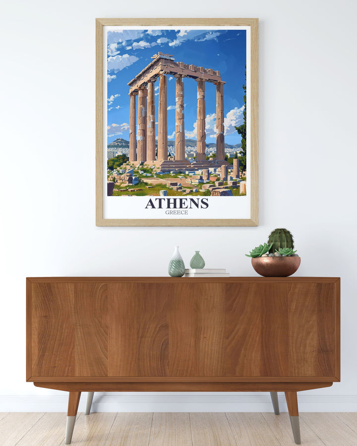 Templeof Olympian Zeus captured in a stunning Athens Print highlighting the architectural brilliance of ancient Greece ideal for wall decor and gifts bringing the grandeur of Athens into your home