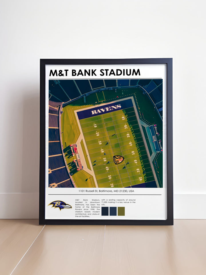 Celebrate Baltimore Ravens football with this vintage NFL print featuring Odell Beckham Jr. and Lamar Jackson at M and T Bank Stadium a great addition to any sports memorabilia collection