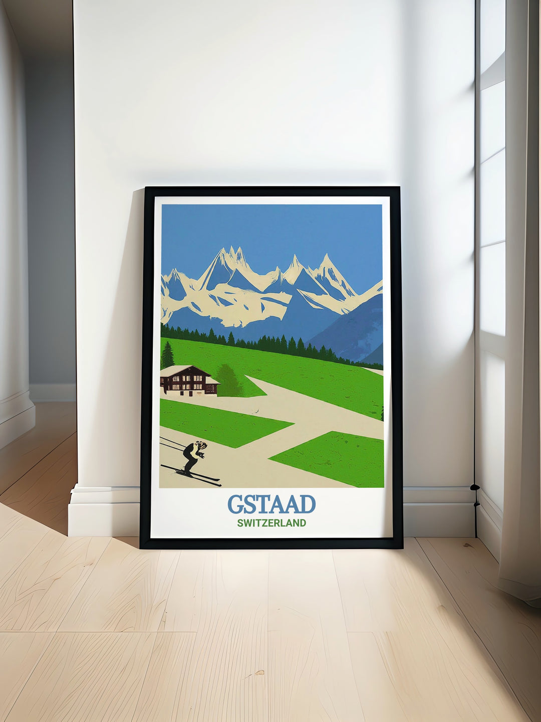 Our Gstaad poster print captures the iconic beauty of this luxurious Swiss destination, showcasing the breathtaking mountain views and charming alpine architecture. The print highlights Gstaads natural wonders, perfect for anyone with a love for Swiss travel or outdoor adventure. With vibrant colors and intricate detail, this poster brings the Swiss Alps into your home, ideal for those looking to add elegance and serenity to their living space.