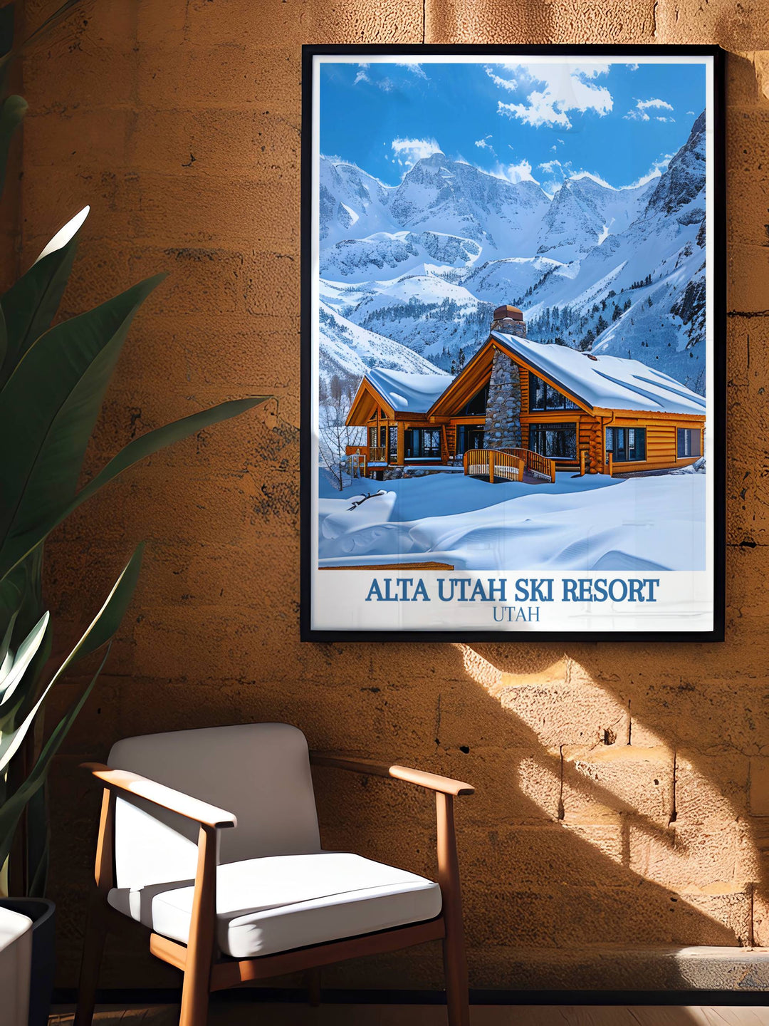 National Park Poster featuring the scenic beauty of Alta Utah Ski Resort and Snowbird Utah ideal for travel enthusiasts Rustler Lodge framed prints adding sophistication to your modern decor