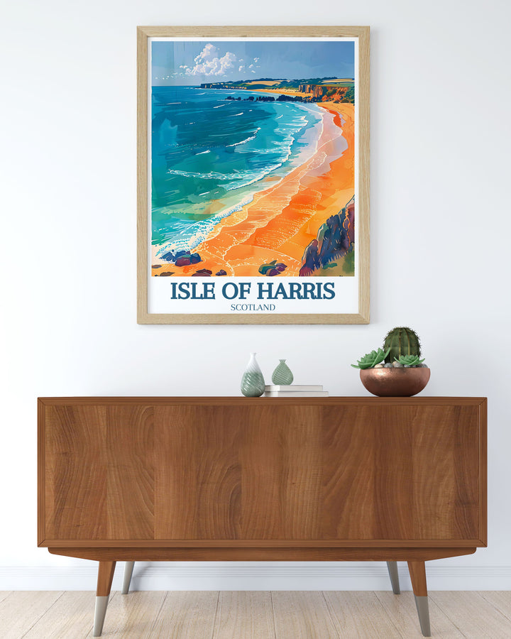 Canvas art depicting the beauty of Luskentyre Beach, known for its pristine sands and clear waters, ideal for adding a touch of tranquility to your home.