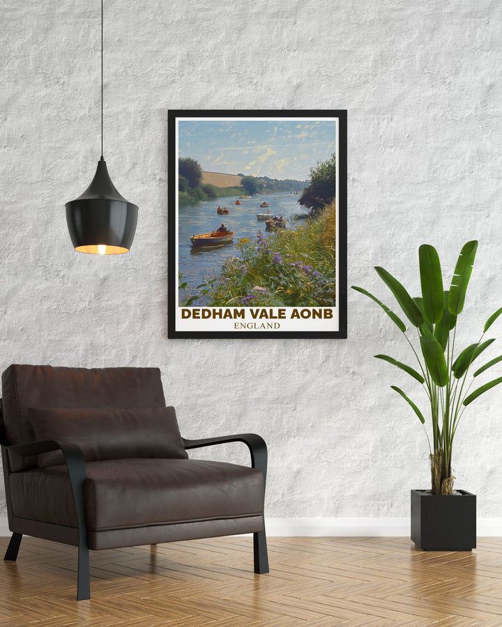 A captivating Dedham Vale canvas art that showcases the scenic beauty of the Stour River and the surrounding landscapes of Constable Country. Perfect for home décor or as a thoughtful gift, this artwork brings the countryside to life.