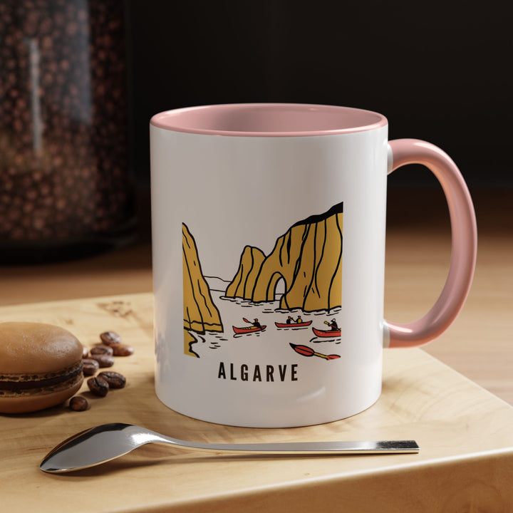 Enjoy your favorite beverage with this Algarve mug featuring captivating designs inspired by the region’s golden beaches. Its dishwasher-safe construction and durable ceramic design make it perfect for personal use or gifting.