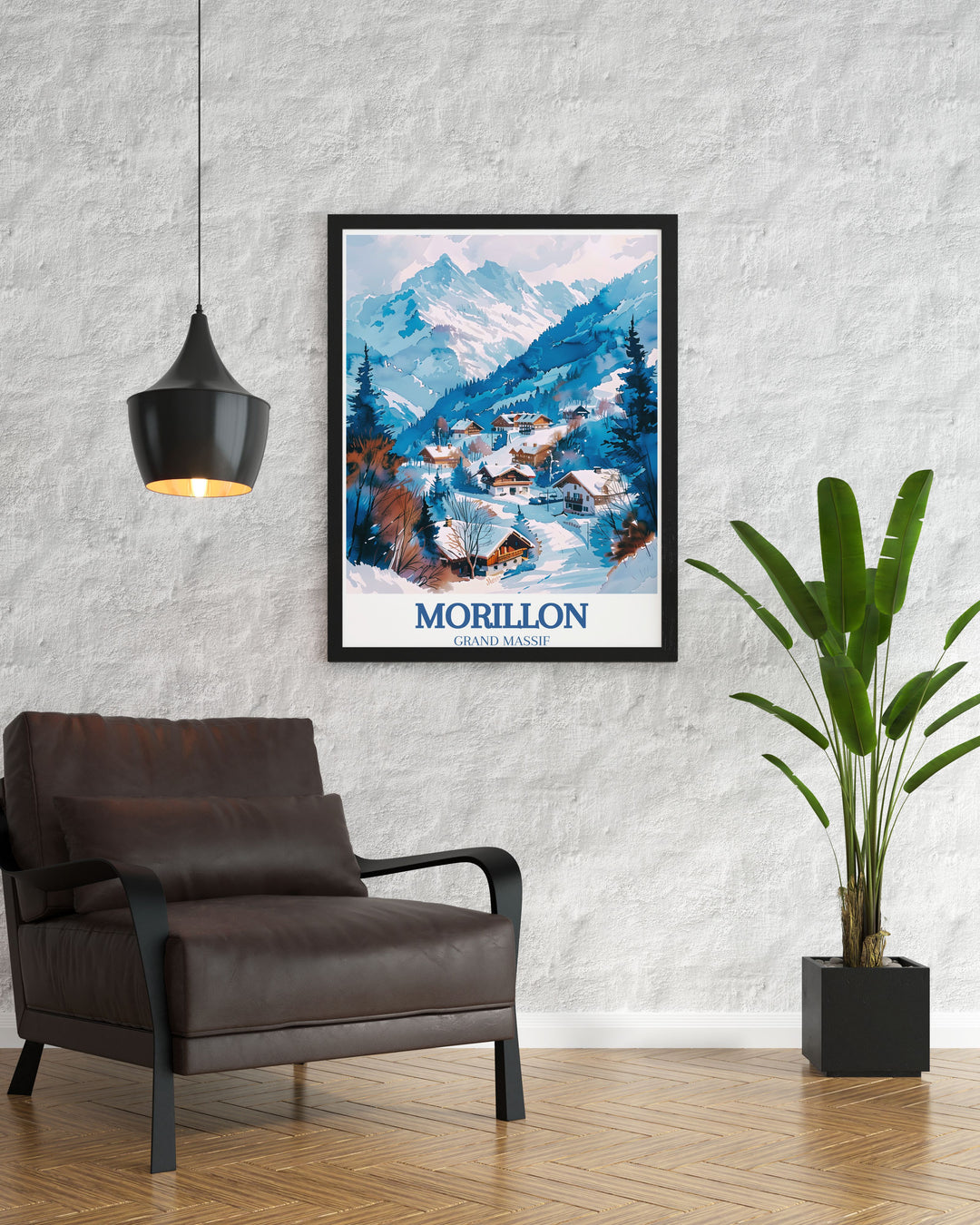 Samoens poster featuring the breathtaking French Alps Grand Massif Morillon Village perfect for those who appreciate fine art and the elegance of vintage ski posters