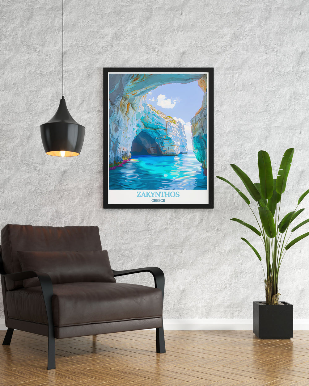 Zakynthos Wall Art featuring the vibrant life and rich history of Zakynthos Town with its quaint streets and lively atmosphere paired with the ethereal beauty of the Blue Caves perfect for adding a touch of Greece to any space