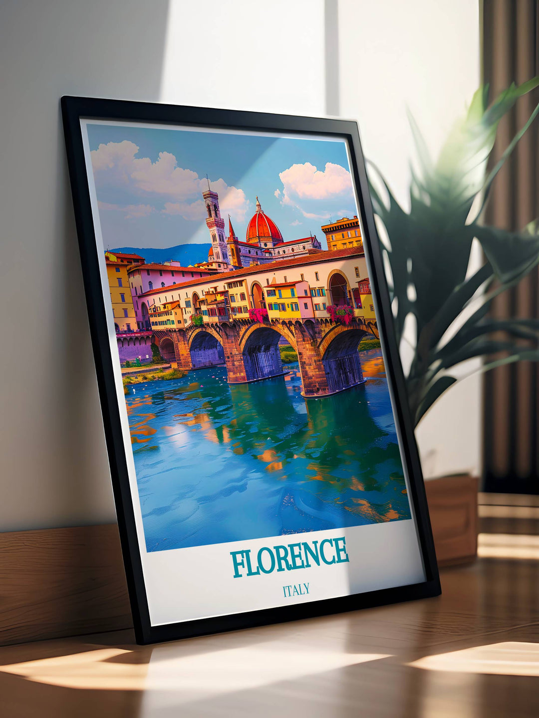 Florence art decor featuring Ponte Vecchio a perfect blend of classic and modern styles ideal for adding a touch of elegance to any space perfect for gifts and home decor