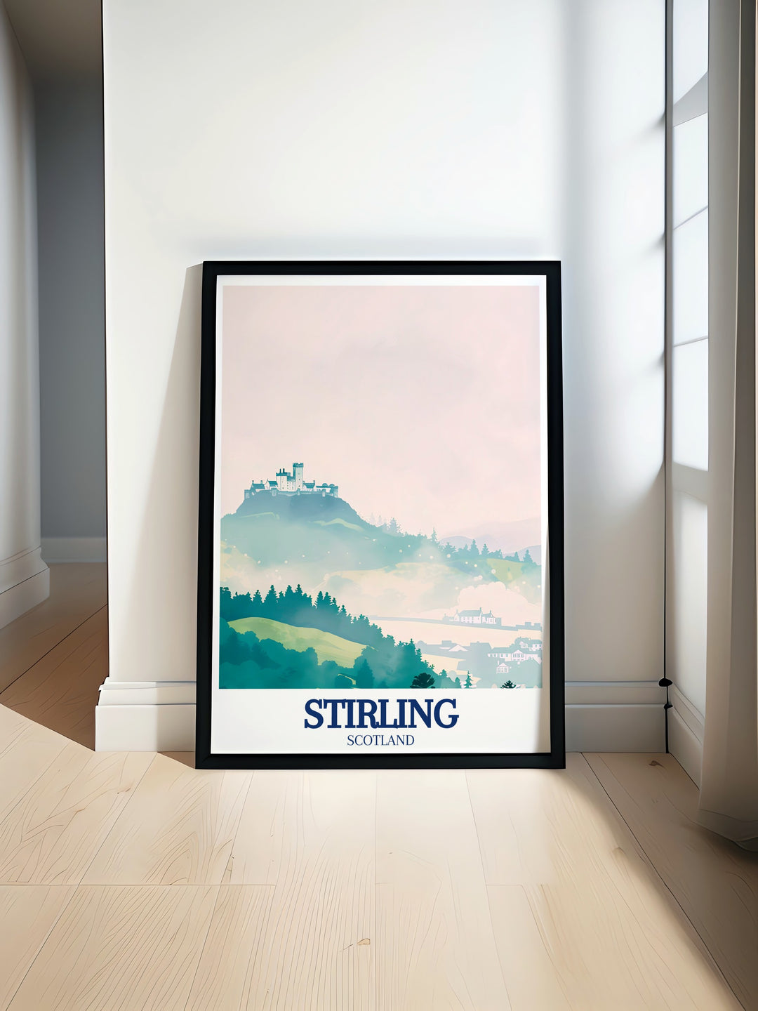 Our poster print of Stirling Castle and Stirlings Old Town is a timeless piece that reflects Scotlands historic significance. The detailed artwork makes it perfect for anyone passionate about Scottish history, offering a unique and meaningful gift option.