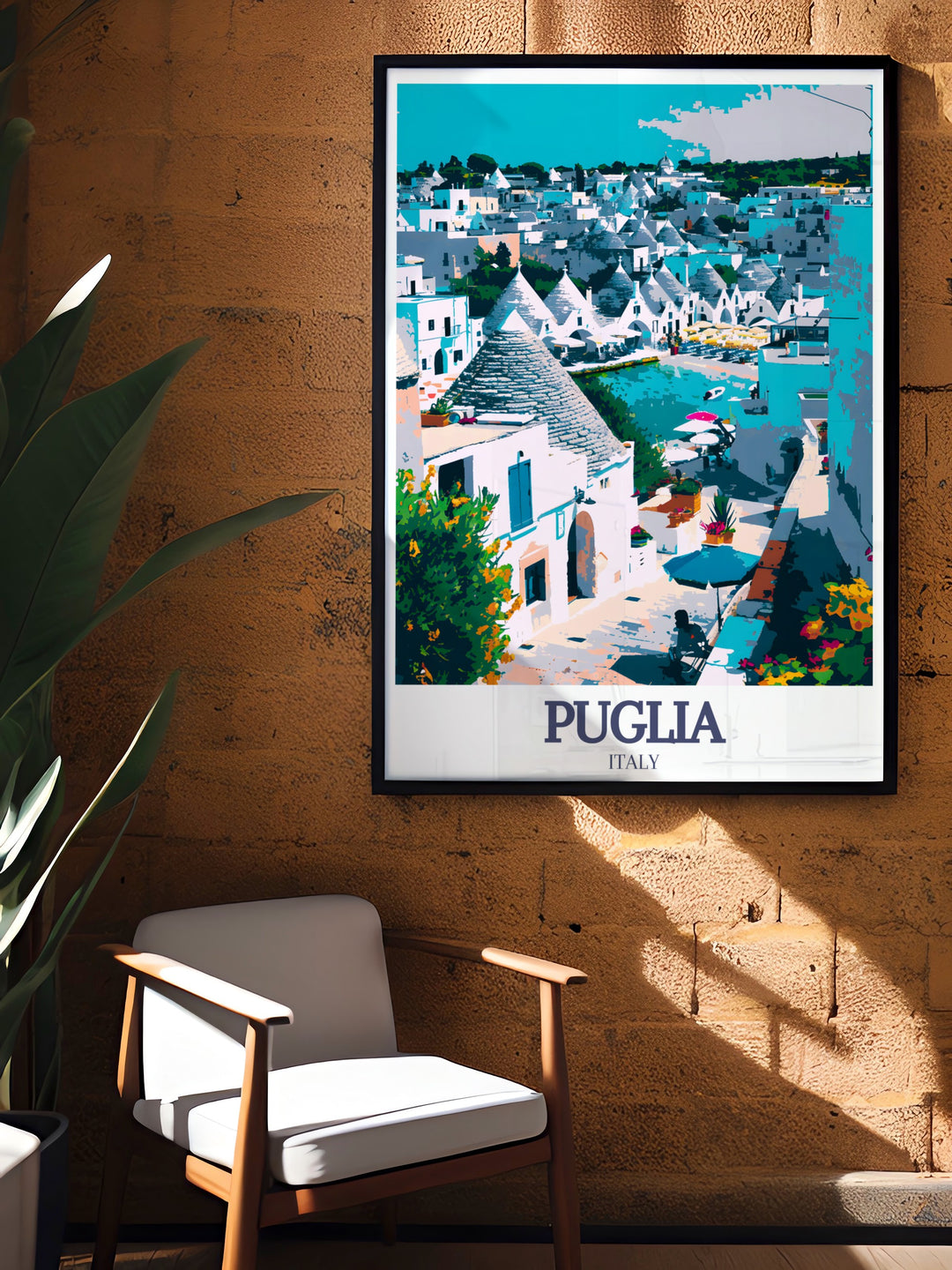 Bring the charm of Trulli houses and the Adriatic Sea into your home with our Puglia Art. This Italy Travel Print captures the essence of Italys picturesque landscapes, perfect for those who appreciate fine Italian art and decor.