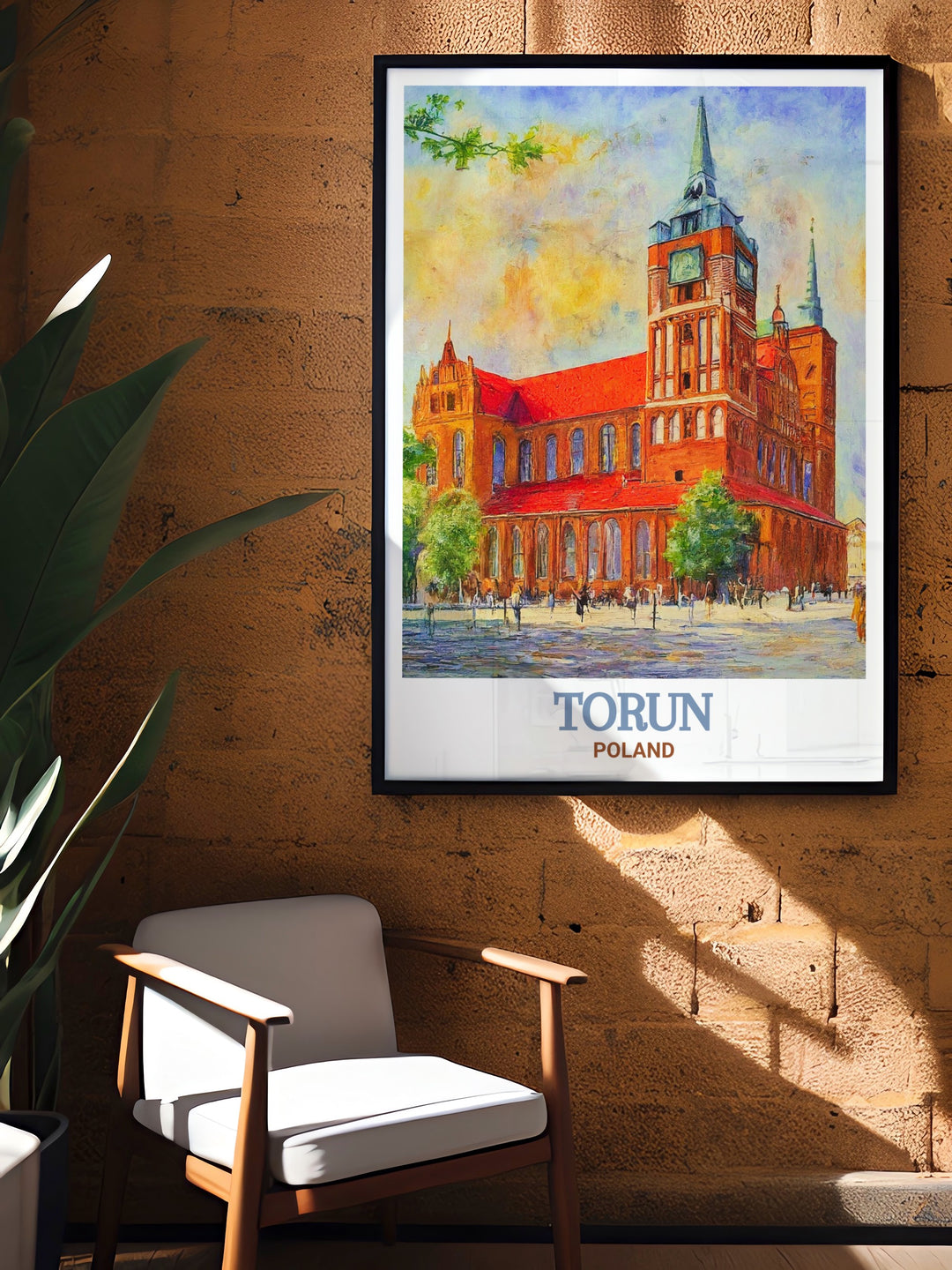 A detailed print of Toruń Cathedral in Torun, Poland, capturing the essence of the citys medieval charm. The artworks intricate depiction of the cathedral makes it a perfect piece for home decor, offering a touch of European history and elegance to any room.