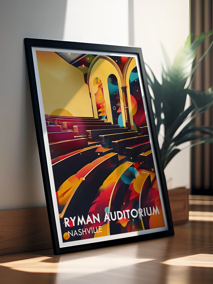 Stage and Auditorium modern decor featuring Ryman Auditorium elegant home art perfect for music lovers and Nashville Tennessee fans