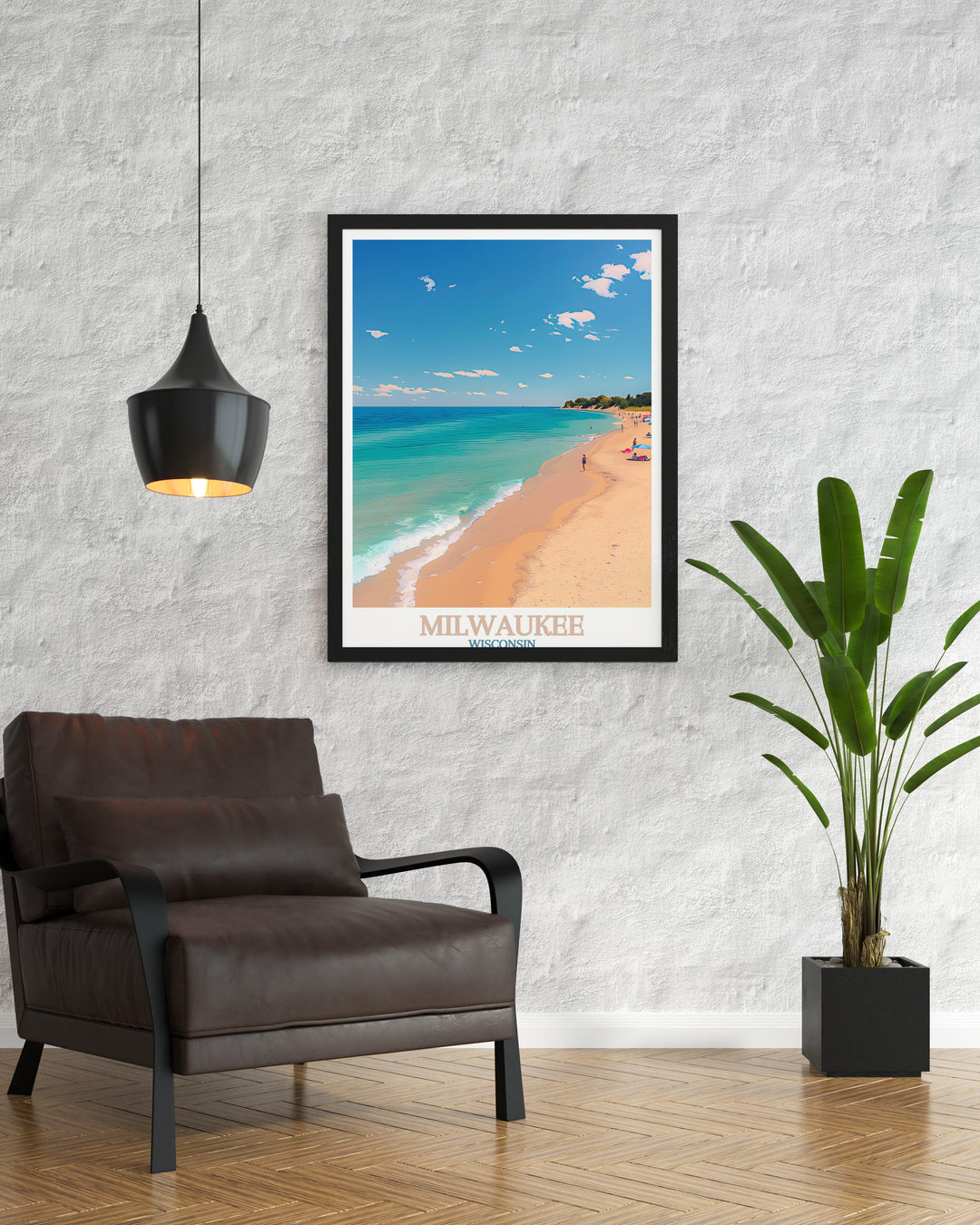 Lake Michigan wall art with stunning color palette and intricate design capturing the essence of the lakes picturesque scenery perfect for home decoration