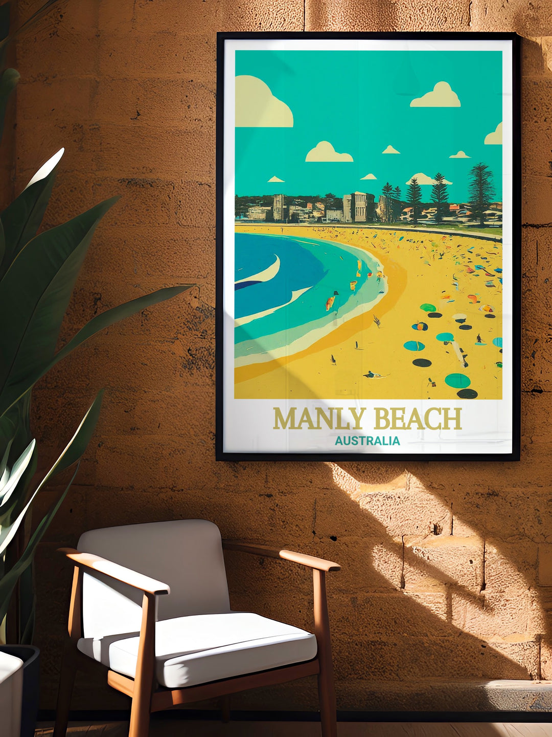 This Manly Beach Print captures the essence of the Australian beach in a stunning black and white design. Whether its for a gift or home decor, this poster is a perfect tribute to one of Australias most famous beaches.