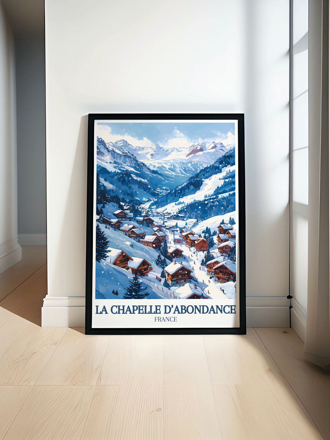 Beautiful Ski Resort Poster featuring Dents du midi and Val d Abondance perfect for those who love French Alps Print Vintage Ski Print and Retro Ski Poster this artwork is a must have addition to your Skiing Wall Art collection