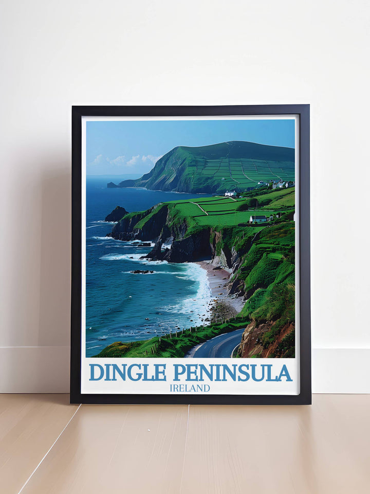 Elegant Slea Head Framed Print highlighting the stunning landscapes of Dingle Ireland for sophisticated home decor