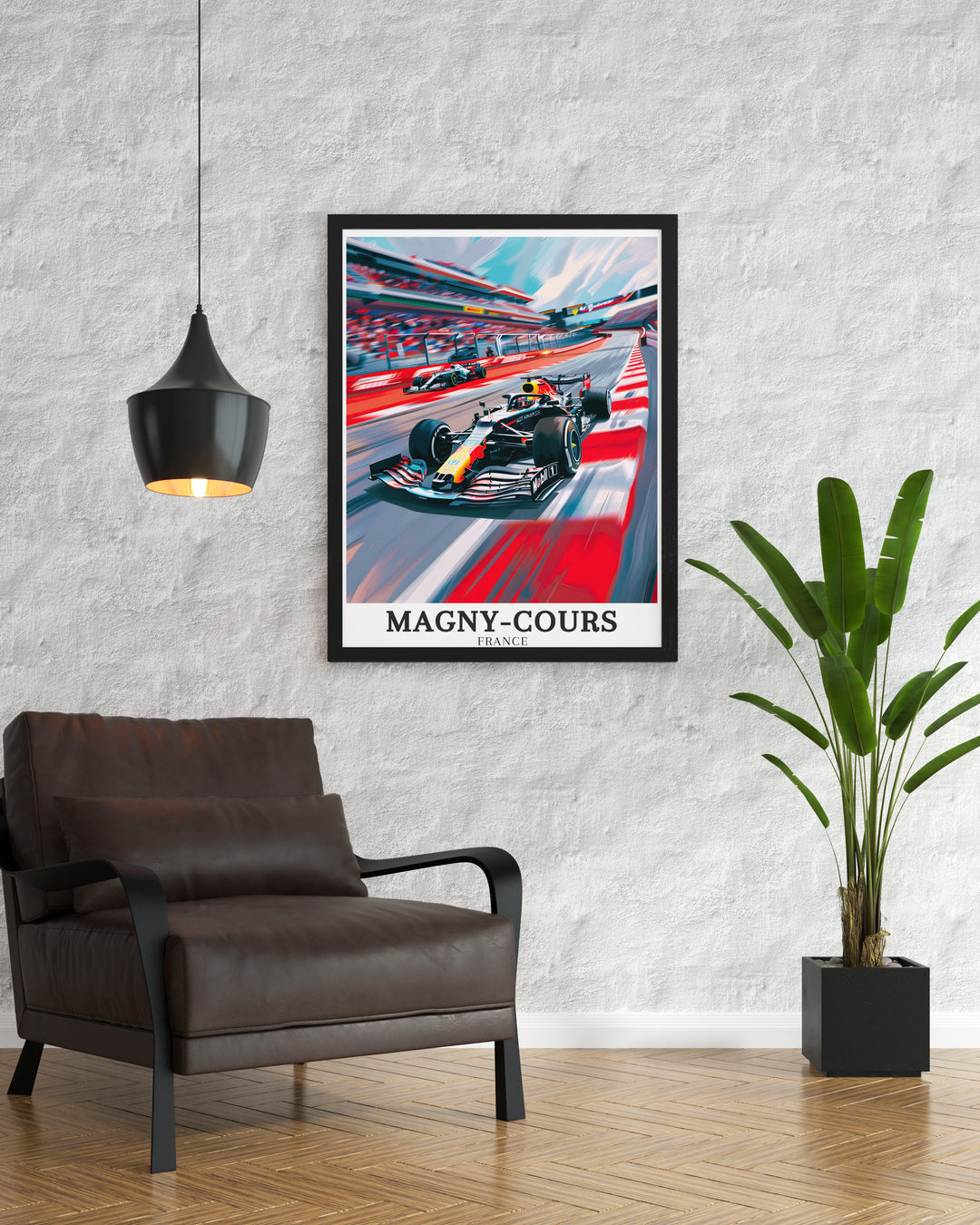 Featuring the Bugatti Circuit and Circuit de Nevers Magny Cours, this travel print celebrates the rich history of motorsport in France. The artwork captures the technical brilliance and high speed thrills of these famous tracks, making it perfect for racing fans.