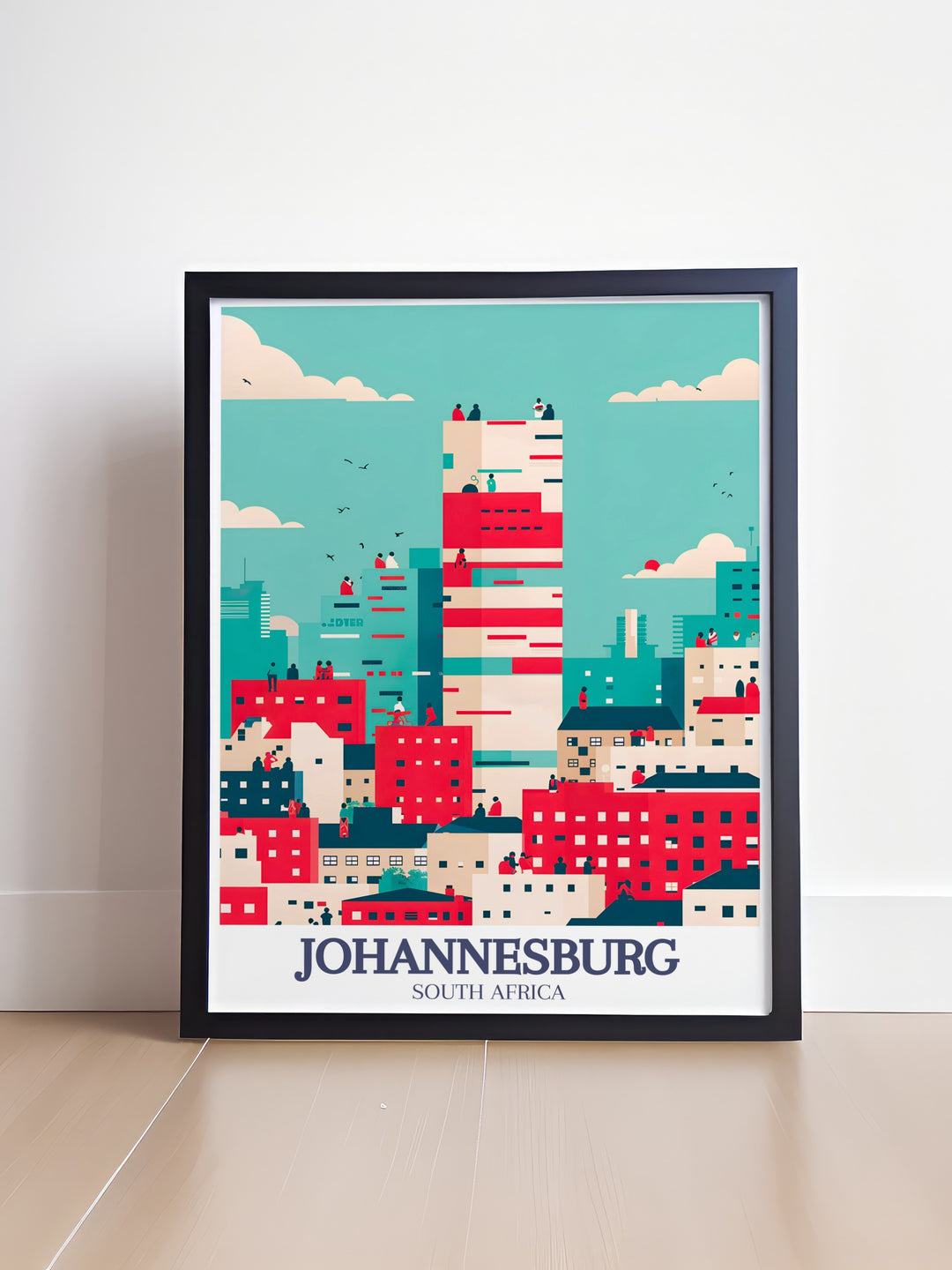 A stunning Johannesburg poster print of Ponte City Apartments and Maboneng Precinct, offering a vibrant look into South Africas cultural and architectural landmarks. Perfect for modern art lovers and those who cherish urban travel experiences.