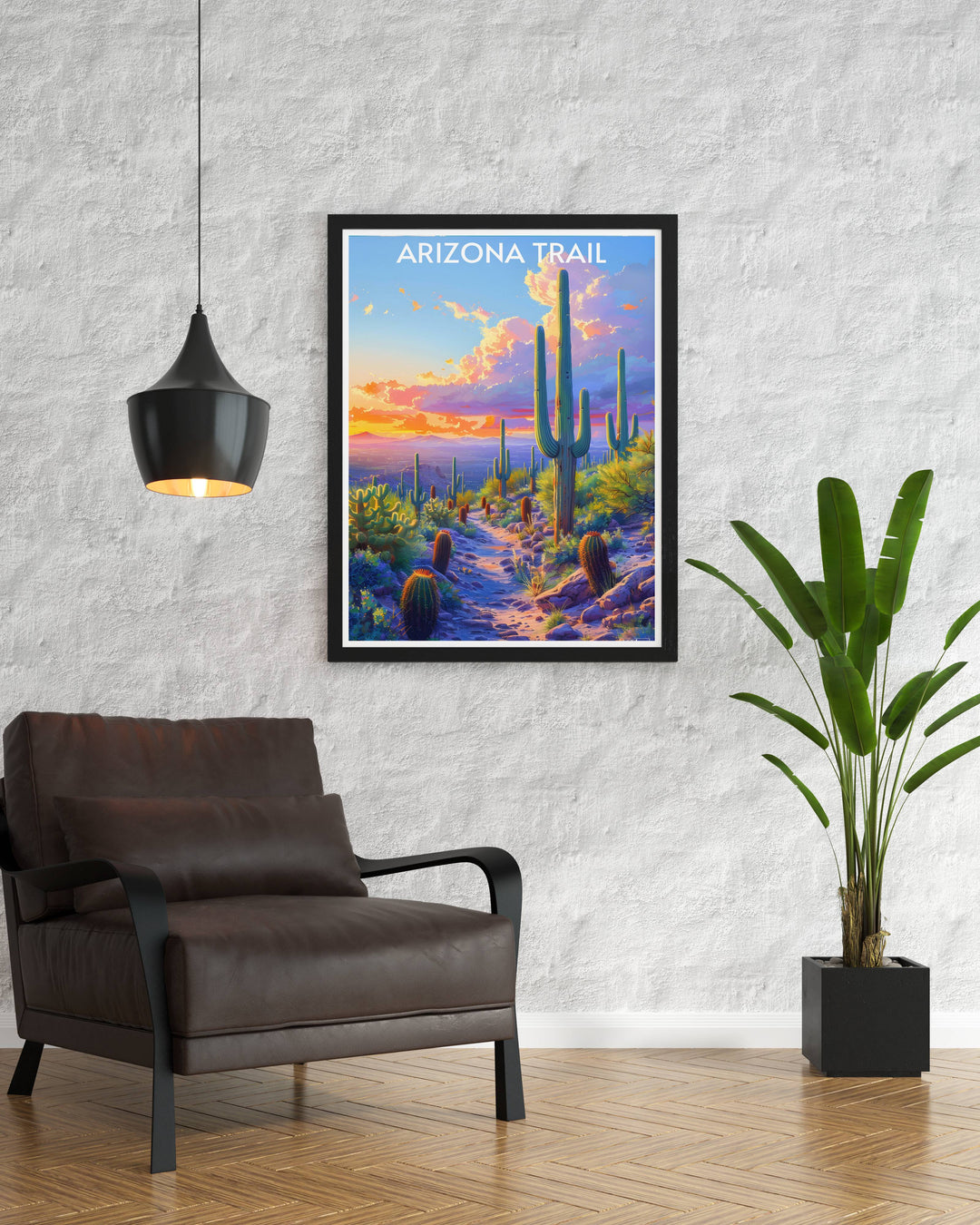 National Park poster featuring the awe inspiring views of the Grand Canyon and Saguaro National Park a must have for anyone who loves nature and wants to bring the beauty of the outdoors into their living space.