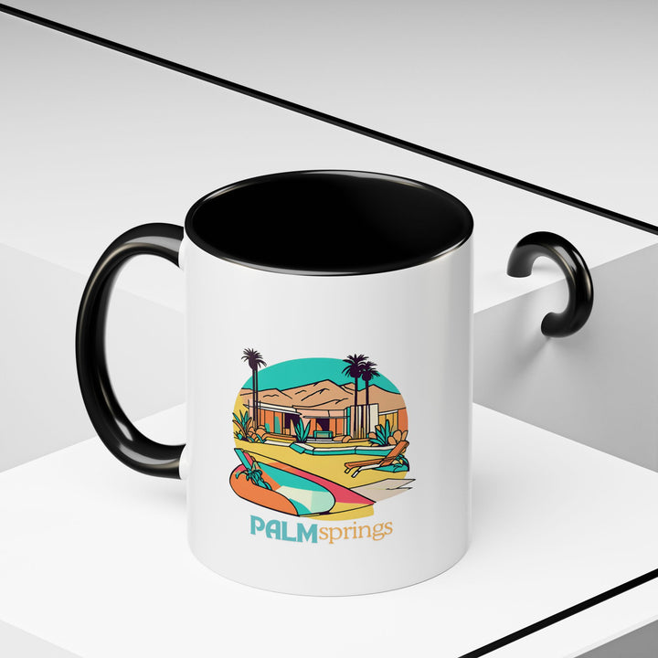 A stylish Palm Springs mug perfect for coffee and tea lovers. Showcasing detailed designs of the city’s iconic architecture and stunning desert scenery, this ceramic mug is durable, dishwasher safe, and an excellent gift for those who appreciate scenic heritage.