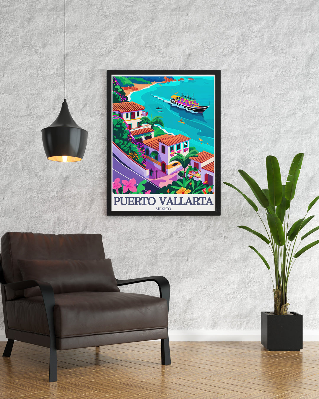 Puerto Vallartas beach and Panga boats come to life in this fine line art print, a beautiful black and white representation of Mexicos coastal allure. Ideal as a gift or for personal collection, this artwork brings a sophisticated touch to any space.