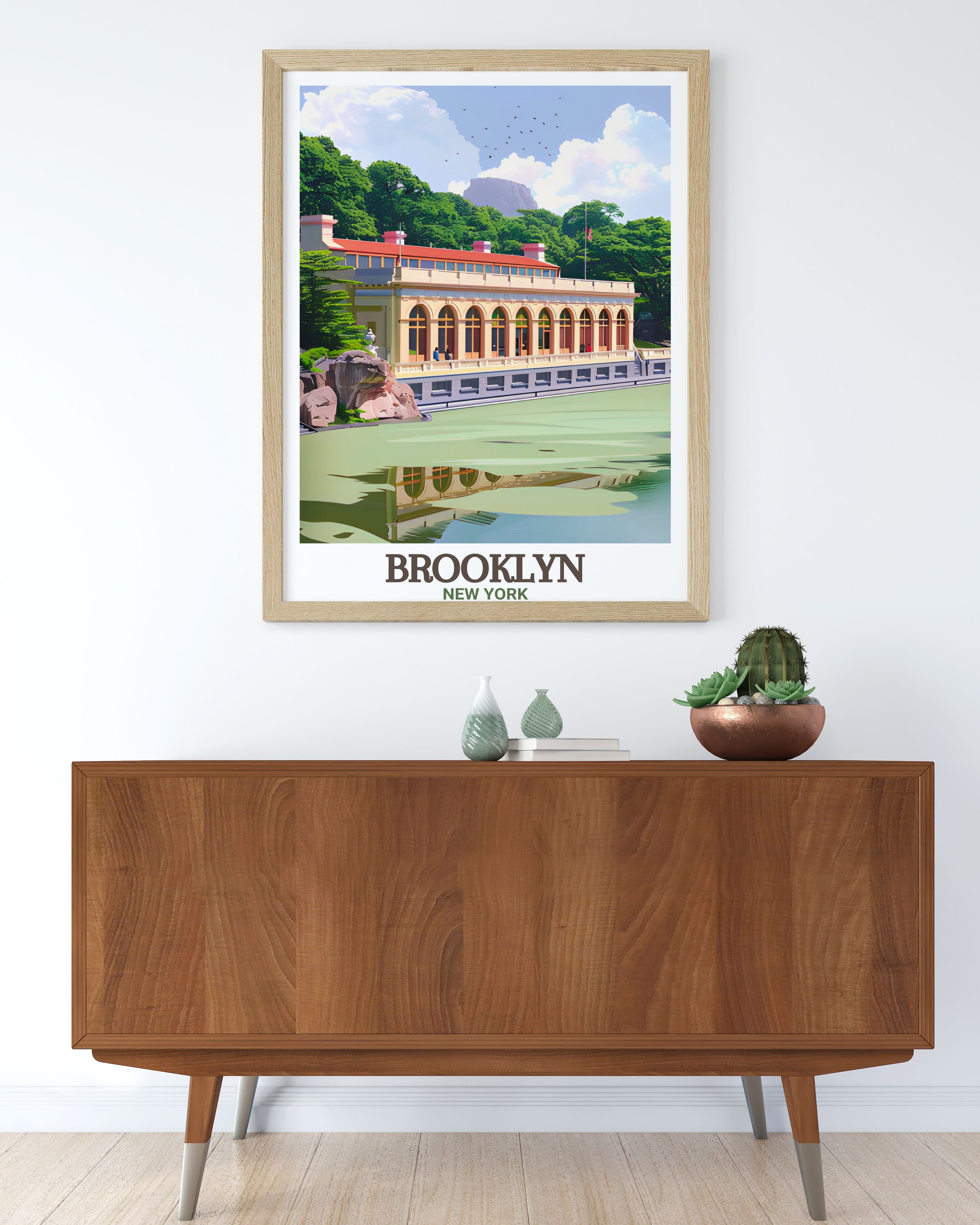 New York framed wall art in a living room interior