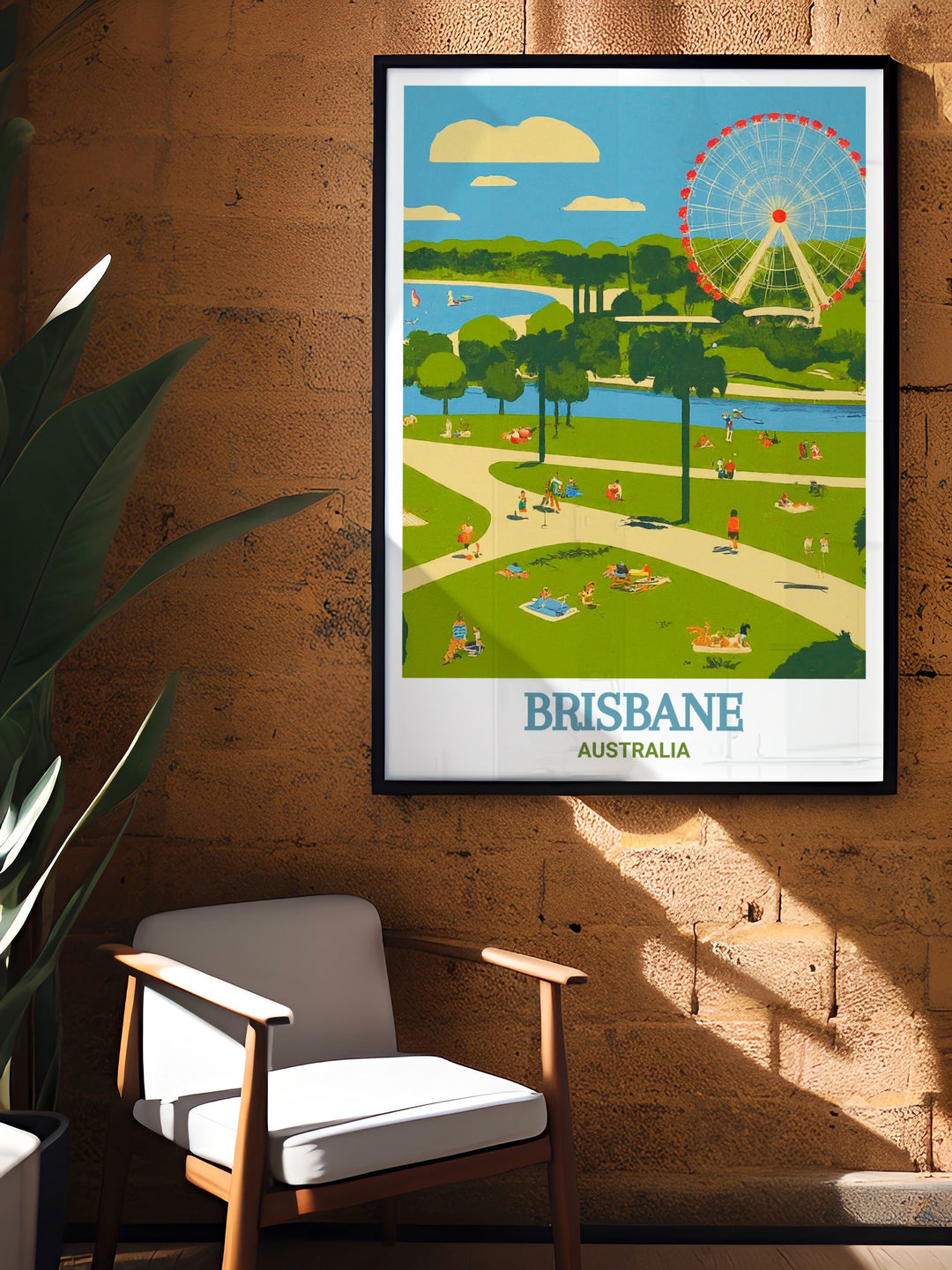 Stunning Brisbane Print featuring South Bank Parklands is a perfect choice for anyone looking to decorate their space with a piece of Brisbanes unique landscape. This wall decor adds a refreshing touch of nature and modern design to any room in your home