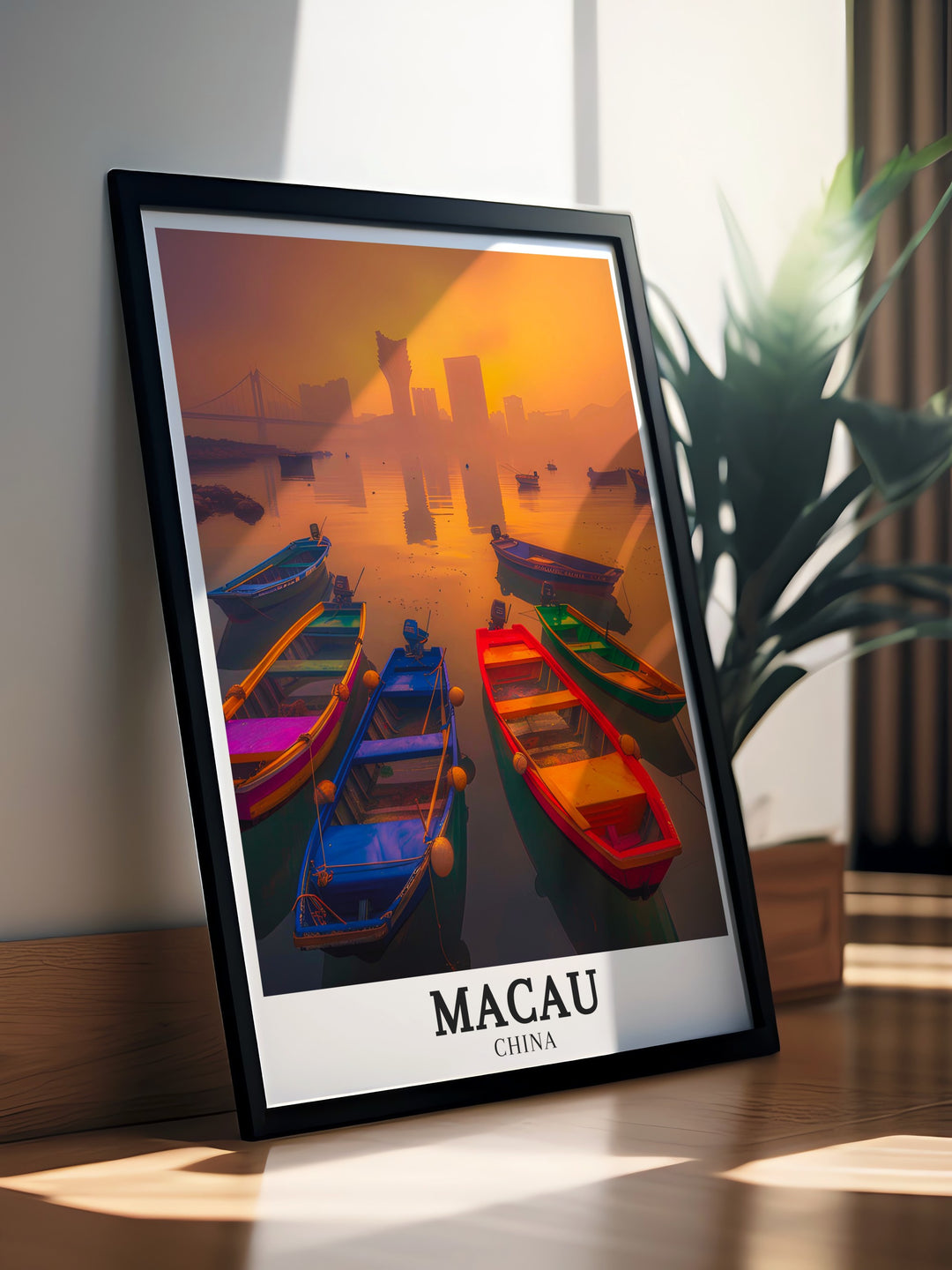 Bring the vibrancy of Macau into your home with this stunning Macau Poster Print featuring the Macau Outer Harbour Macau Skyline and South China Sea The perfect gift for travel lovers this artwork adds a touch of sophistication and worldliness to any room